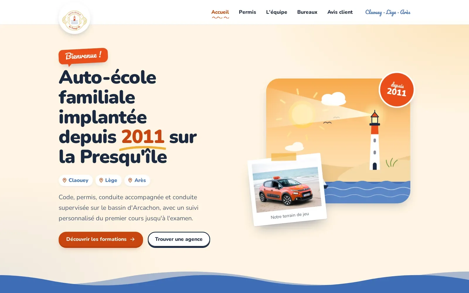 Aperçu du site Auto-école de la Presqu'île