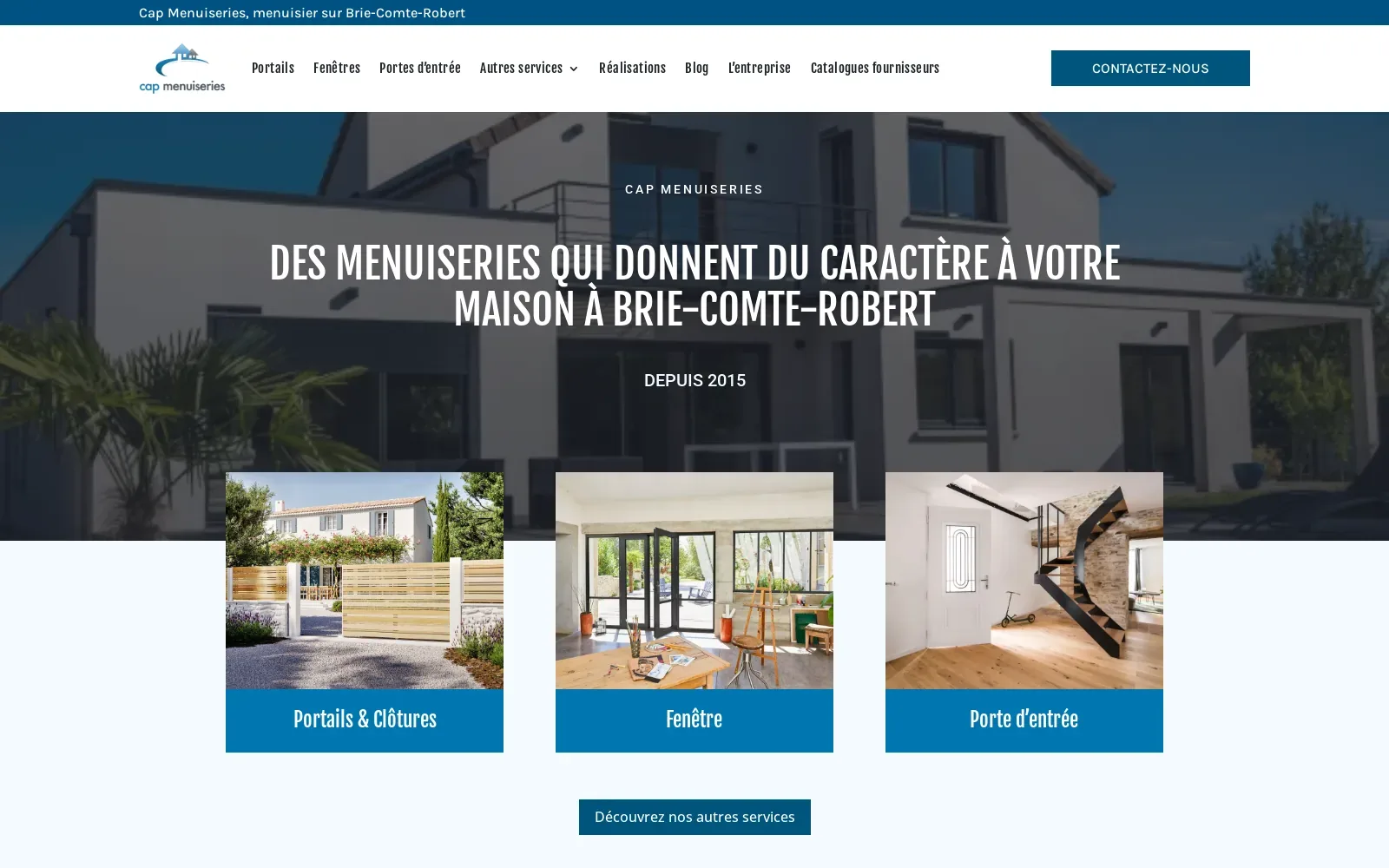 Aperçu du site CAP Menuiseries