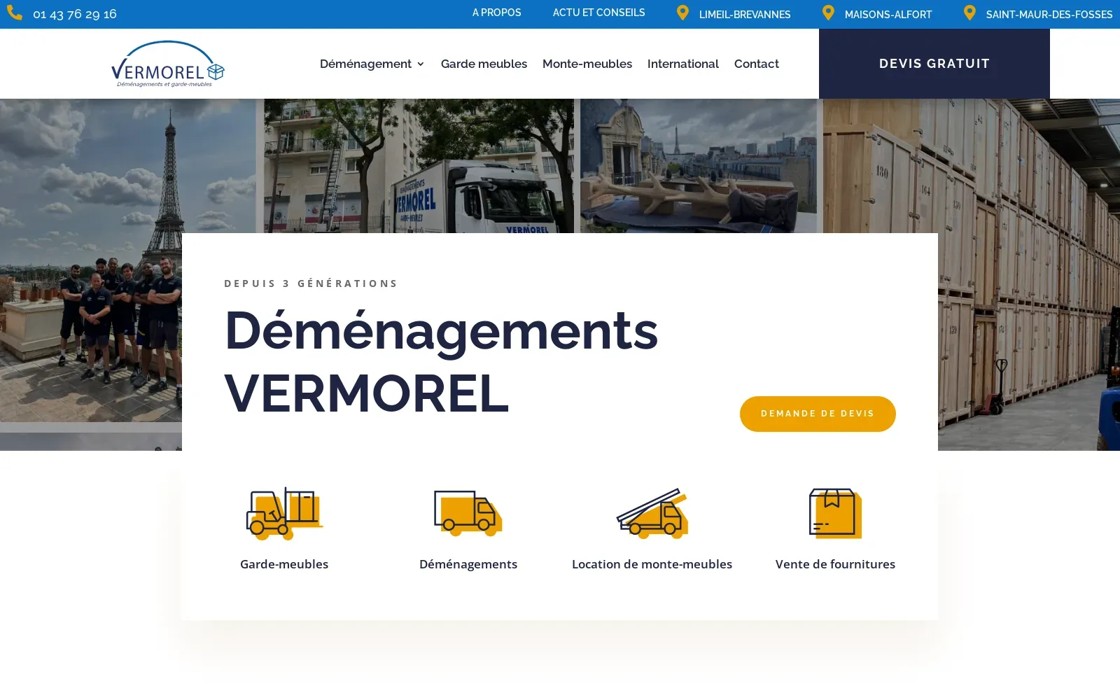 Aperçu du site Déménagements Vermorel