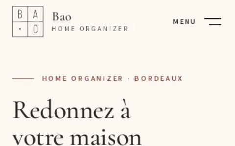 Page Accueil, version mobile