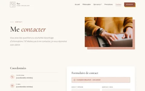 Page Contact, version ordinateur