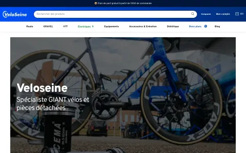 Page d'accueil de Veloseine, version ordinateur