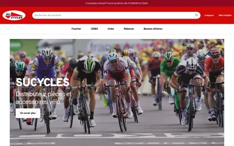 Page d'accueil de Sucycles, version ordinateur