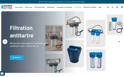 Page d'accueil de Traitement de l'eau, version ordinateur