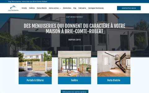 Page d'accueil de CAP Menuiseries, version ordinateur