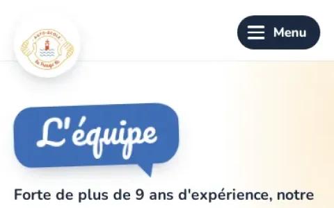Page Équipe, version mobile