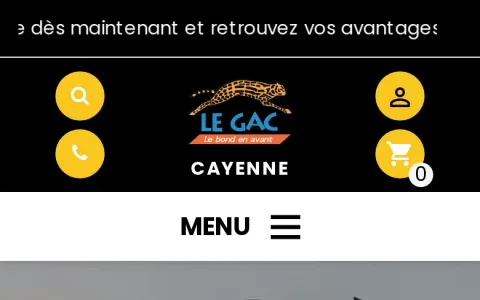 Page d'accueil de LE GAC Matériaux, version mobile
