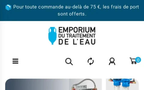 Page d'accueil de Traitement de l'eau, version mobile
