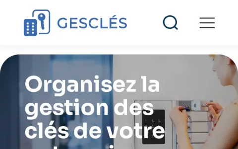 Page d'accueil de Gescles, version mobile