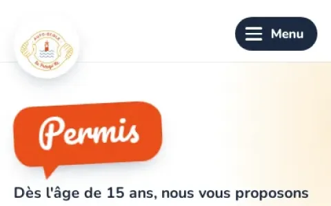 Page Permis, version mobile